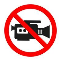 Video camera prohibited sign illustration vector