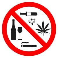 Drugs prohibited sign illustration vector