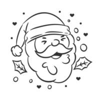 Santa hand drawn style coloring vector