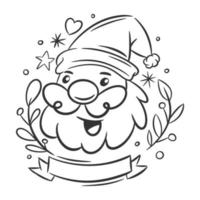 Symbol of santa hand drawn coloring vector