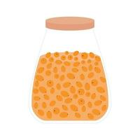 Sea buckthorn jam in a jar vector