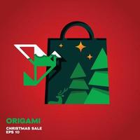 Origami Christmas Sale vector