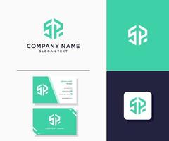 SP modern logo initials hexagon monogram. used for brand identity. vector