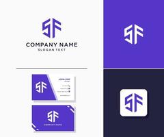 SF modern logo initials hexagon monogram. used for brand identity. vector