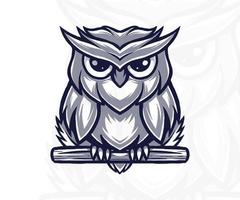 vector mascot owl logo illustration. white background.