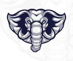 vector illustration of elephant head mascot logo. white background.