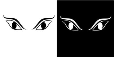 vector de ilustración de ojo enojado, aislado en diseño de fondo blanco y negro