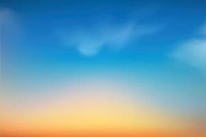 puesta de sol o amanecer en el cielo con colores dramáticos azules, naranjas y rojos. ilustración vectorial vector