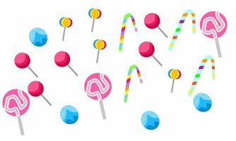 Vector illustration of candy, isolated on a white background, suitable for labels of candy packaging products, assorted candies.