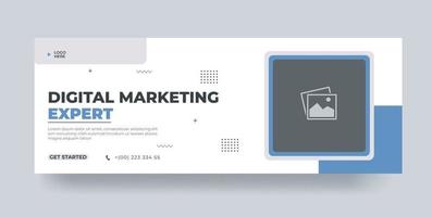 Digital marketing agency social media cover template design vector