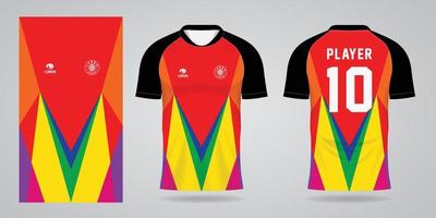 colorful football jersey sport design template vector