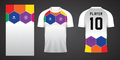 plantilla de diseño de deporte de camiseta de fútbol colorido vector