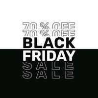 Black Friday typography banner. Black Friday modern linear typography text illustration isolated on black and white background. Design template for Black Friday sale banner. vector