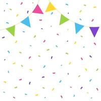 Colorful exploding confetti with flags on a white background. Confetti for birthday, carnival, celebration, anniversary and holiday party. vector