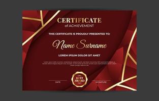 Template of Certificate of Achievement vector