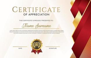 Certificate of Appreciation with Geometric Red Design vector