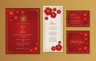 diseño de invitación de boda oriental vector