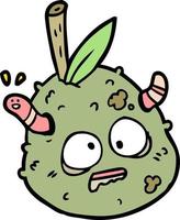 Cartoon old fruit rotting vector