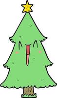 Cartoon cute christmas tree vector