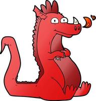 Cartoon cute happy dragon vector