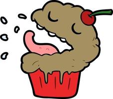 Cartoon cute cupcake vector