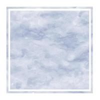 Dark blue hand drawn watercolor rectangular frame background texture with stains photo