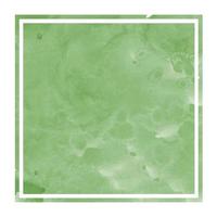 Dark green hand drawn watercolor rectangular frame background texture with stains photo