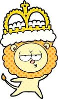 Cartoon cute bored lion vector