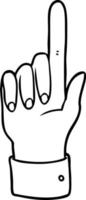 cute hand pointingLine drawing cartoon vector