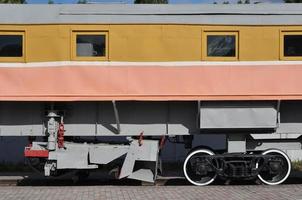 Photo of the wheels of the russian railway technical support train