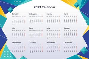 plantilla formal de negocio de calendario 2023 vector