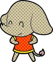 Cartoon doodle cute elephant vector