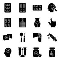 Pack of Dentology Solid Icons vector
