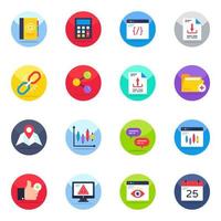 Pack of User Interface Flat Icons vector