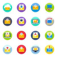 Pack of Mail and Correspondence Flat Icons vector