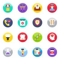 Pack of Medication Flat Icons vector