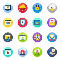 Pack of Cyber Security Flat Icons vector