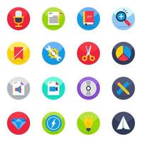 Pack of Ui Technology Flat Icons vector