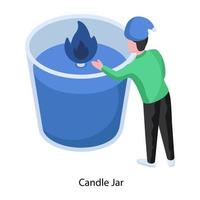 Candle Jar New Year vector