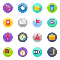 Pack of User Interface and Experience Flat Icons vector