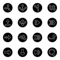 Pack of Arrows Solid Icons vector