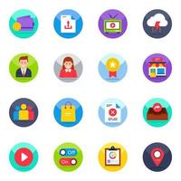 Pack of Ui and Commerce Flat Icons vector