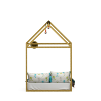 render 3d de dormitorio isométrico png