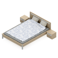 render 3d de dormitorio isométrico png