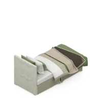 isometrisches schlafzimmer 3d rendern png