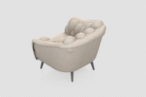 sillón isométrico aislado 3d render png