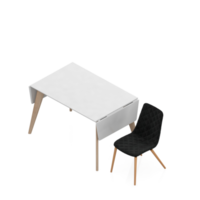 conjunto de mesa isométrica renderização 3d png