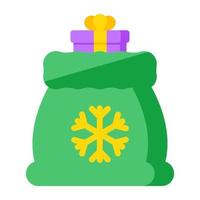 icono de diseño único de bolsa de navidad vector