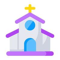 Conceptual flat design icon of church vector