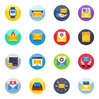 Pack of Mail Flat Icons vector